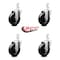Service Caster 4 Inch Hard Rubber Wheel Swivel 3/4 Inch Square Stem Caster Set SCC-SQ20S414-HRS-34-4 - alternate 4